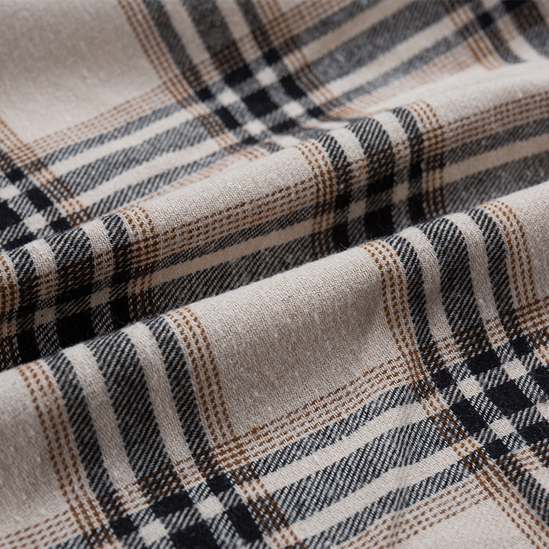 Skin Friendly Cozy Brushed Cotton Check Fabric for Home & Wear