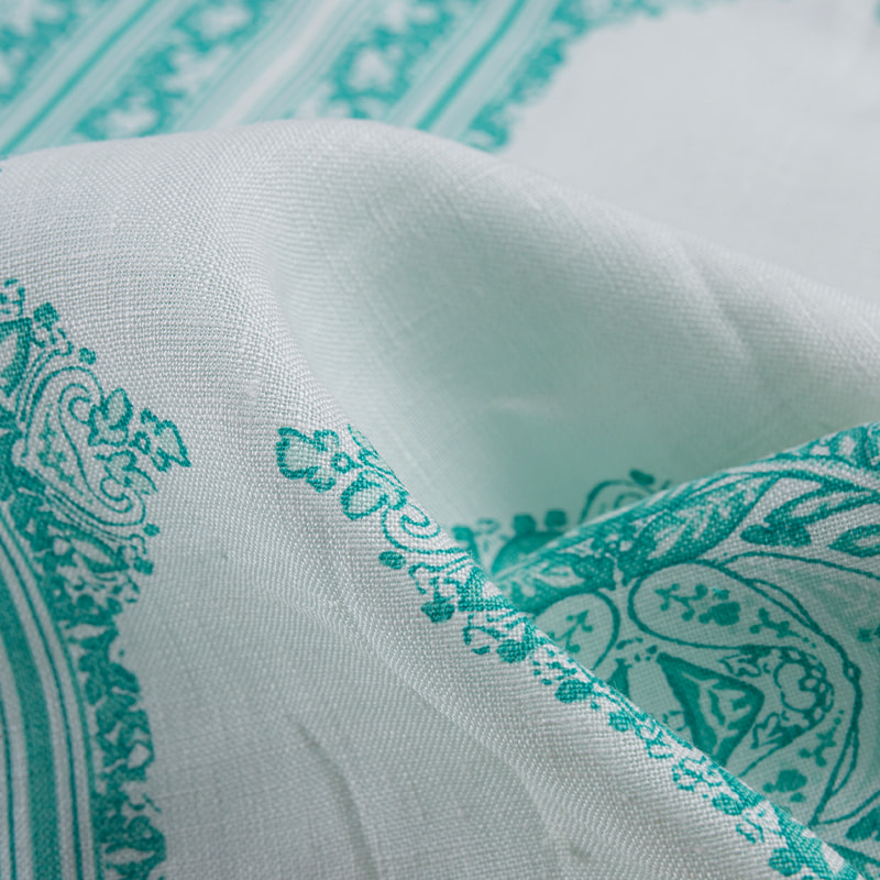 Digital Floral Print Linen Fabric for Clothing & Home Textiles